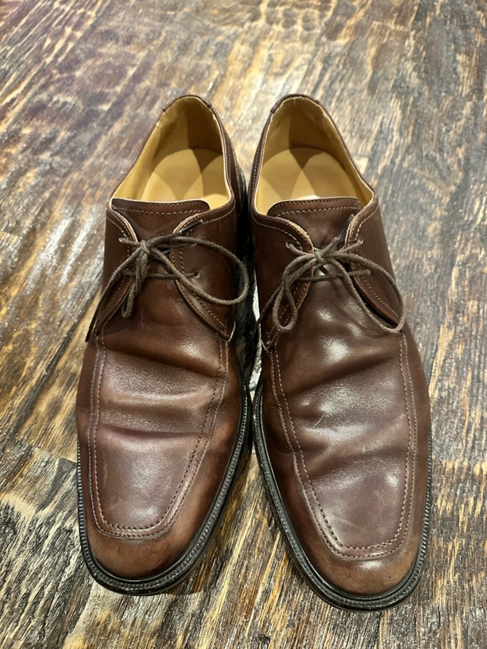 Cole Haan Men's Dark Brown Leather Derby Oxfords